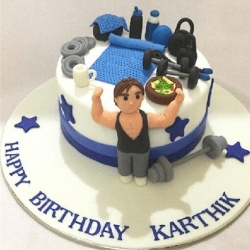 Online Order Fitness Theme Cake Delivery in Gurgaon